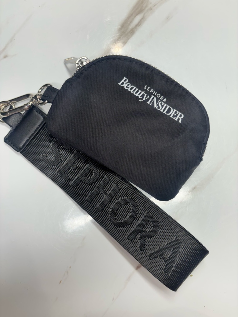 Sephora Black Beauty Insider Mini Pouch with Branded Strap